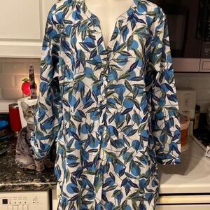 P womens Simply Emma casual floral long sleeve plus size top 2X